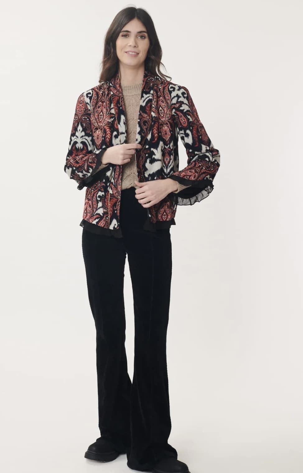 Kimono Derhy Cendrillon terciopelo negro - Imagen 1
