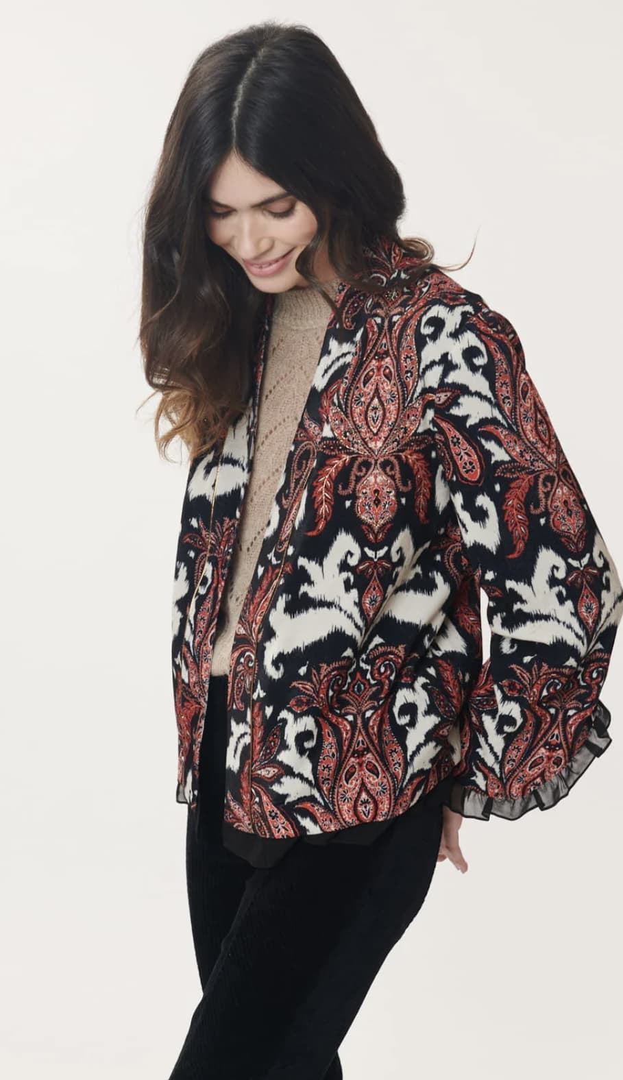 Kimono Derhy Cendrillon terciopelo negro - Imagen 2