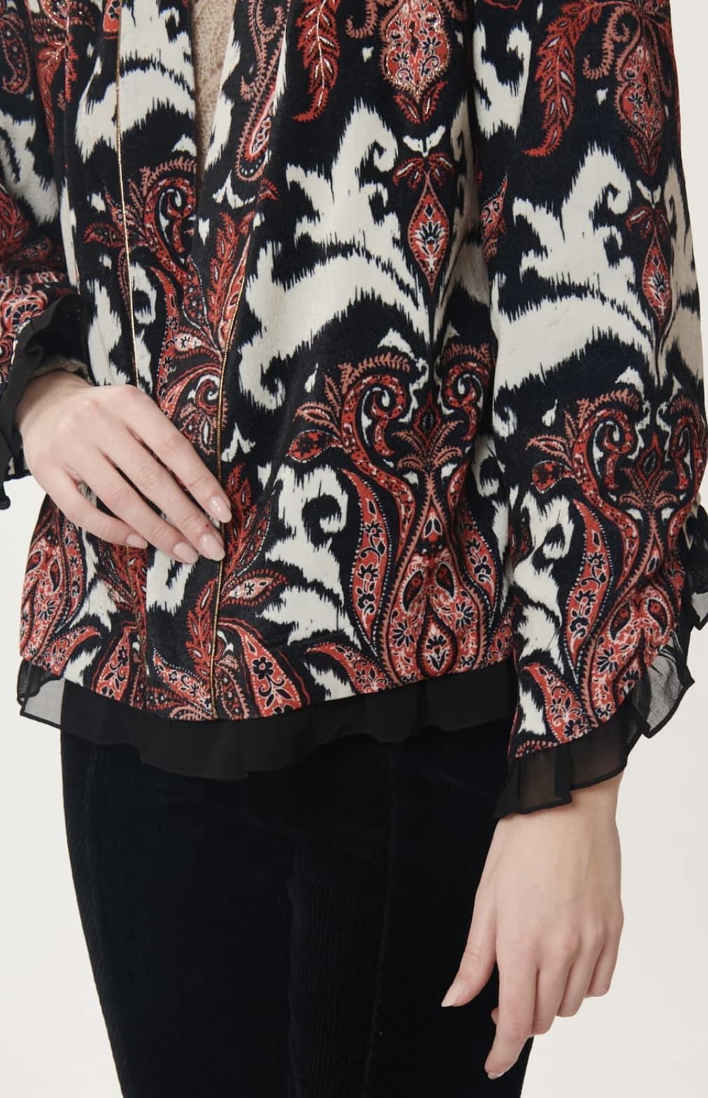 Kimono Derhy Cendrillon terciopelo negro - Imagen 5