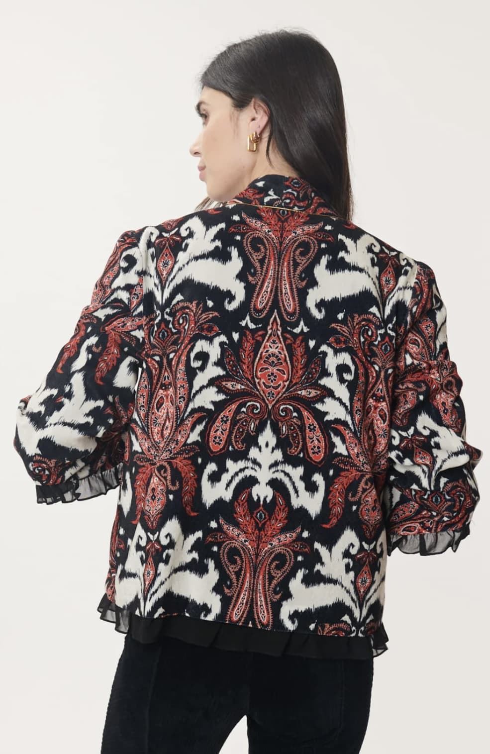 Kimono Derhy Cendrillon terciopelo negro - Imagen 6