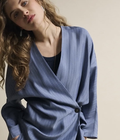 Kimono ese O ese KEOPS azul grisáceo rayas - Imagen 2