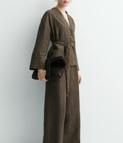 KIMONO  ese O ese YUKATA LINO CAFFE - Imagen 2