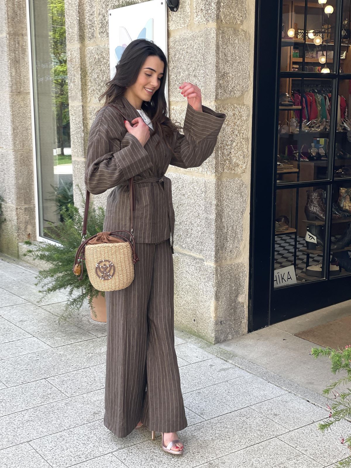 KIMONO  ese O ese YUKATA LINO CAFFE - Imagen 4