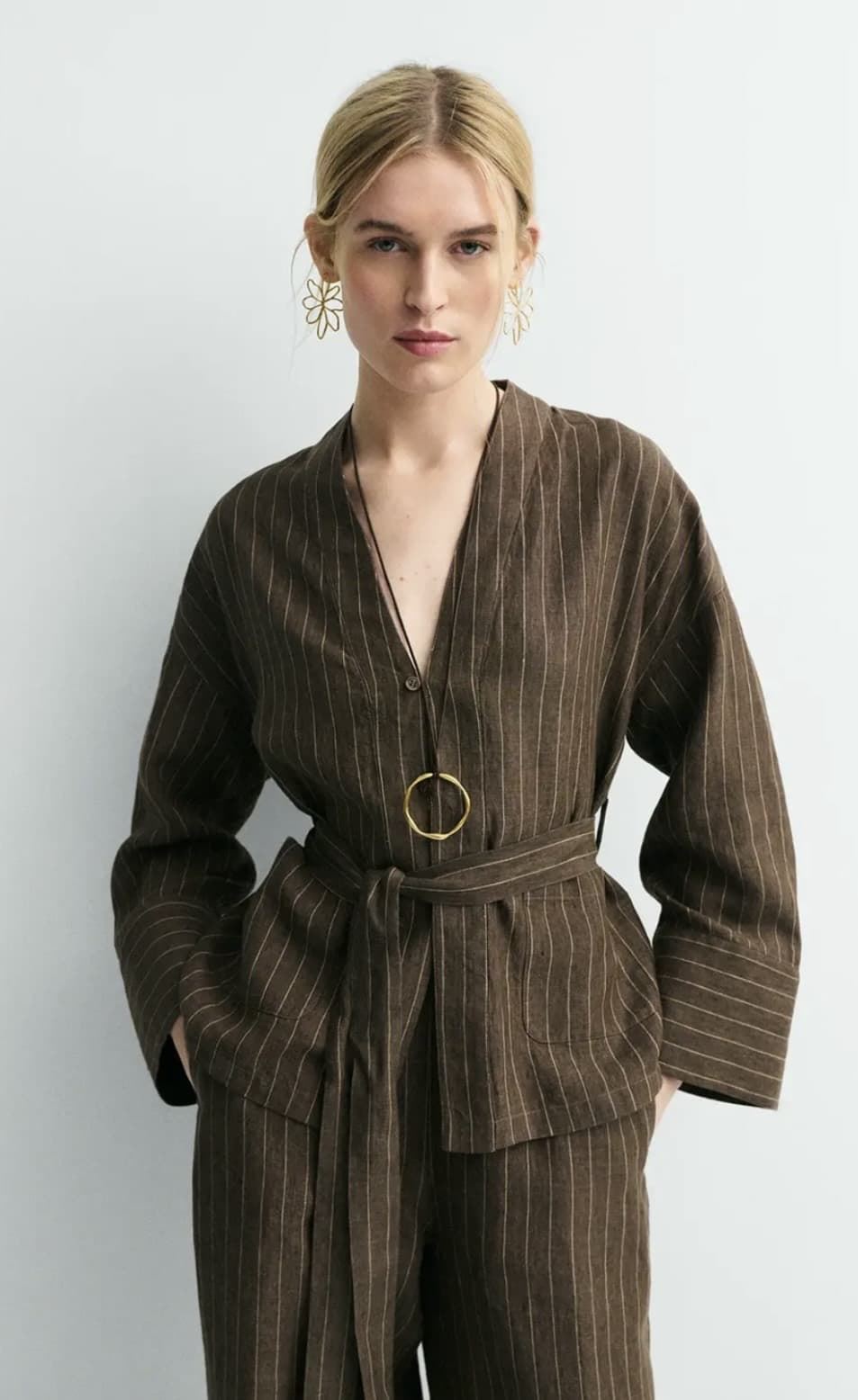 KIMONO  ese O ese YUKATA LINO CAFFE - Imagen 6