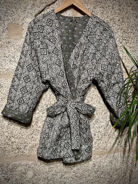 Kimono estampado verde - Imagen 4