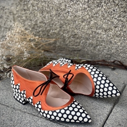 Manoletina Angari cordones metalizado naranja - Imagen 1