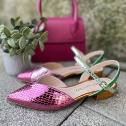 Manoletina Angari multicolor rosados. - Imagen 1