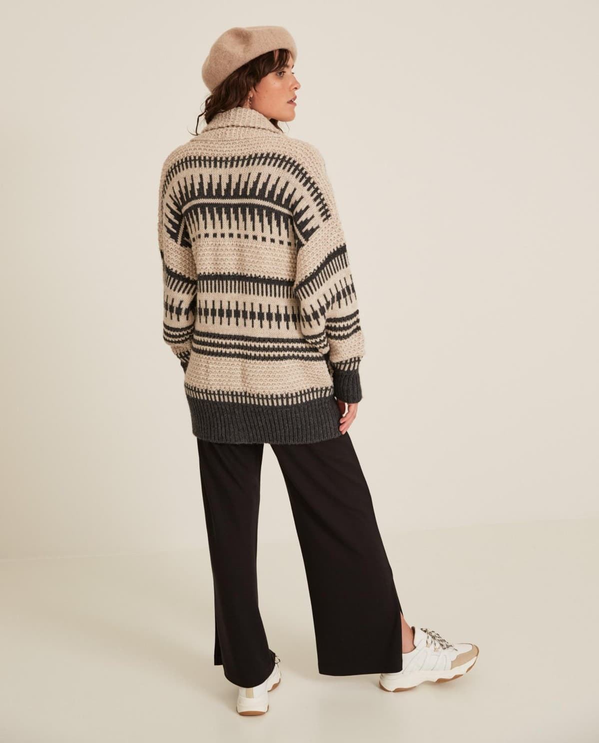 MAXI CÁRDIGAN YERSE  JACQUARD - Imagen 5