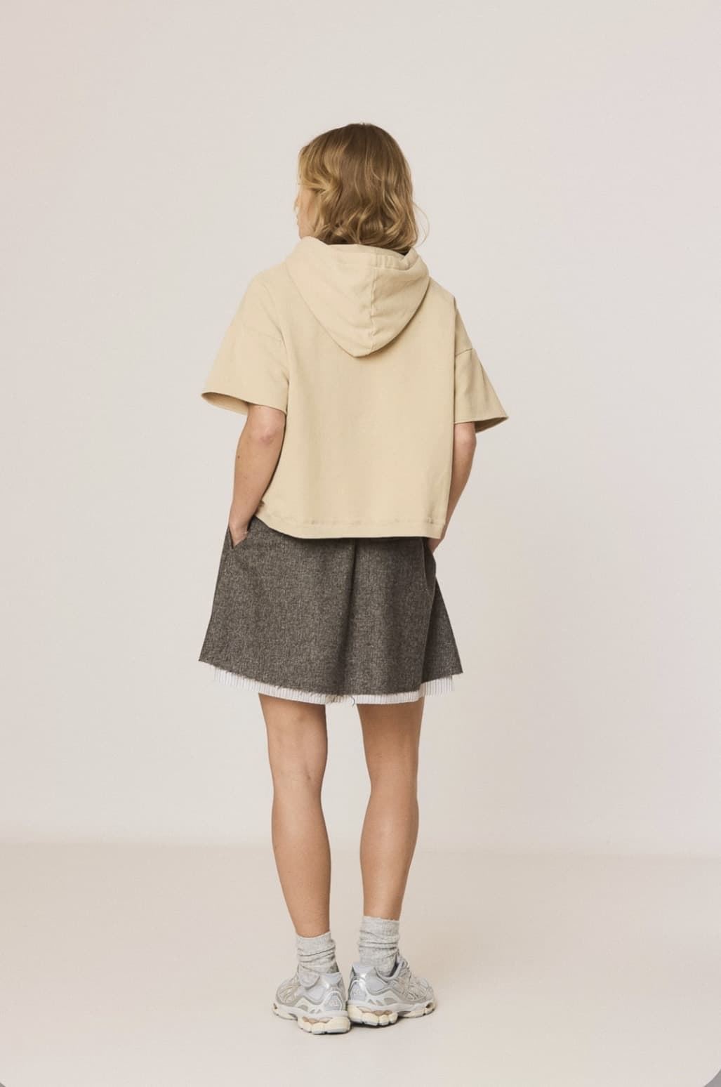 MINIFALDA Indi & Cold NJ276 Lana efecto dobles Vison gris - Imagen 3