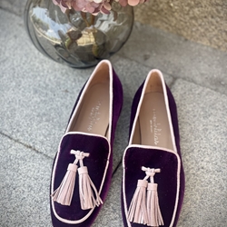 Mocasín Candelitas terciopelo morado vivo rosa - Imagen 1