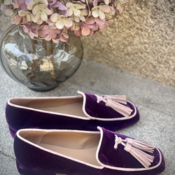 Mocasín Candelitas terciopelo morado vivo rosa - Imagen 2