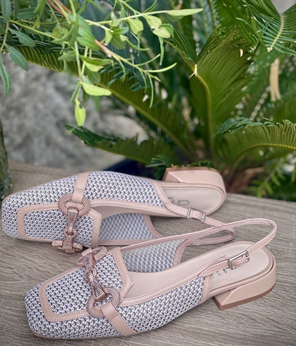 Mocasín Dibia by Ezzio 10423 rafia vivo nude beige - Imagen 1