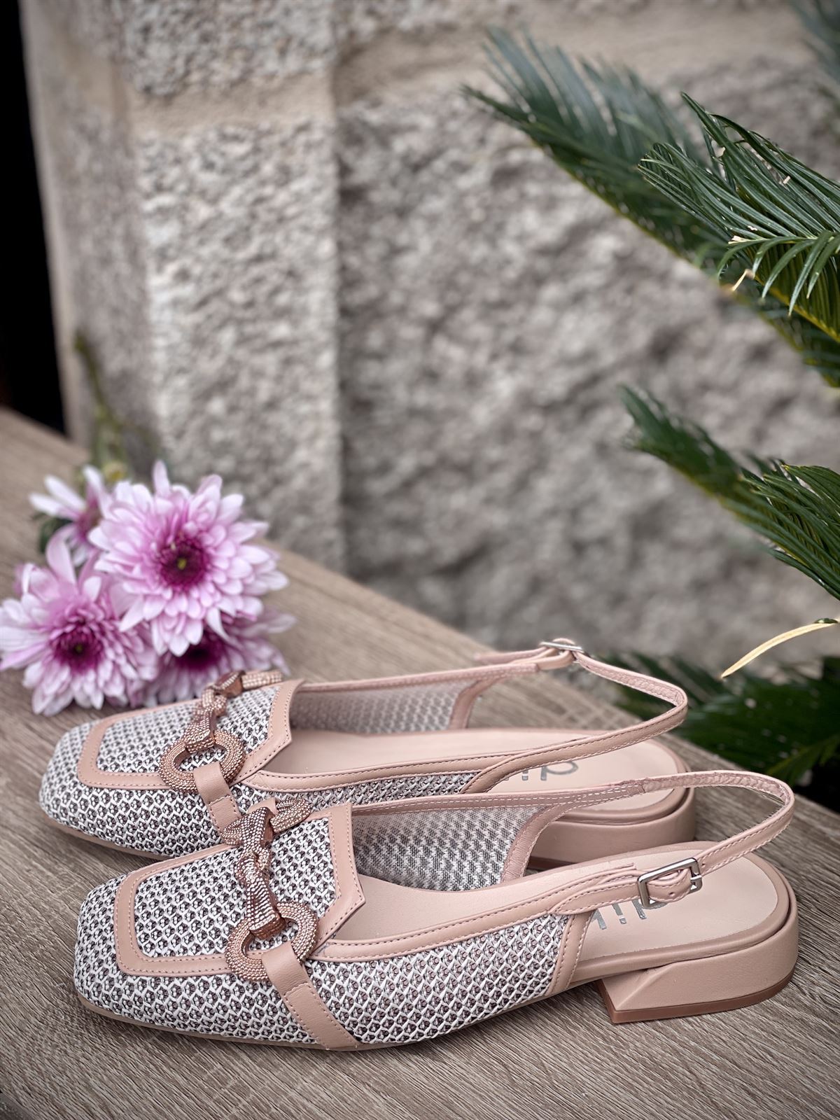 Mocasín Dibia by Ezzio 10423 rafia vivo nude beige - Imagen 2