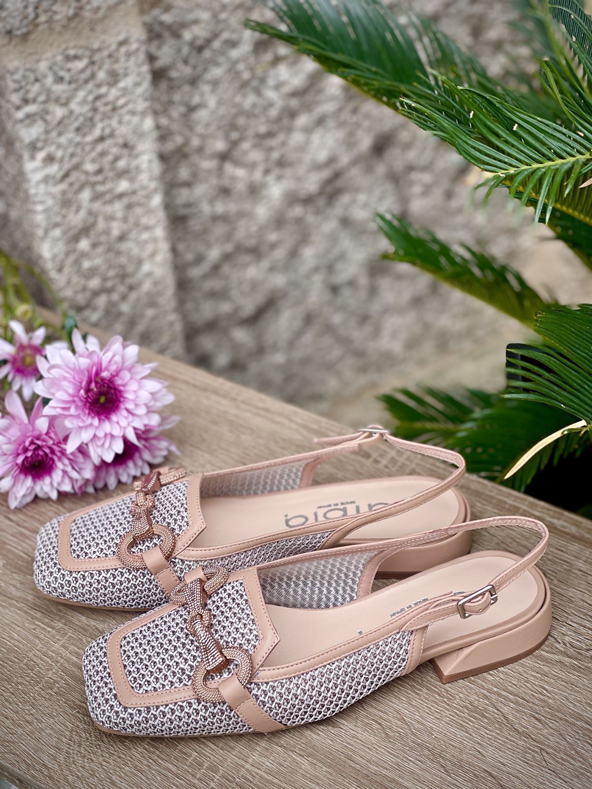 Mocasín Dibia by Ezzio 10423 rafia vivo nude beige - Imagen 3