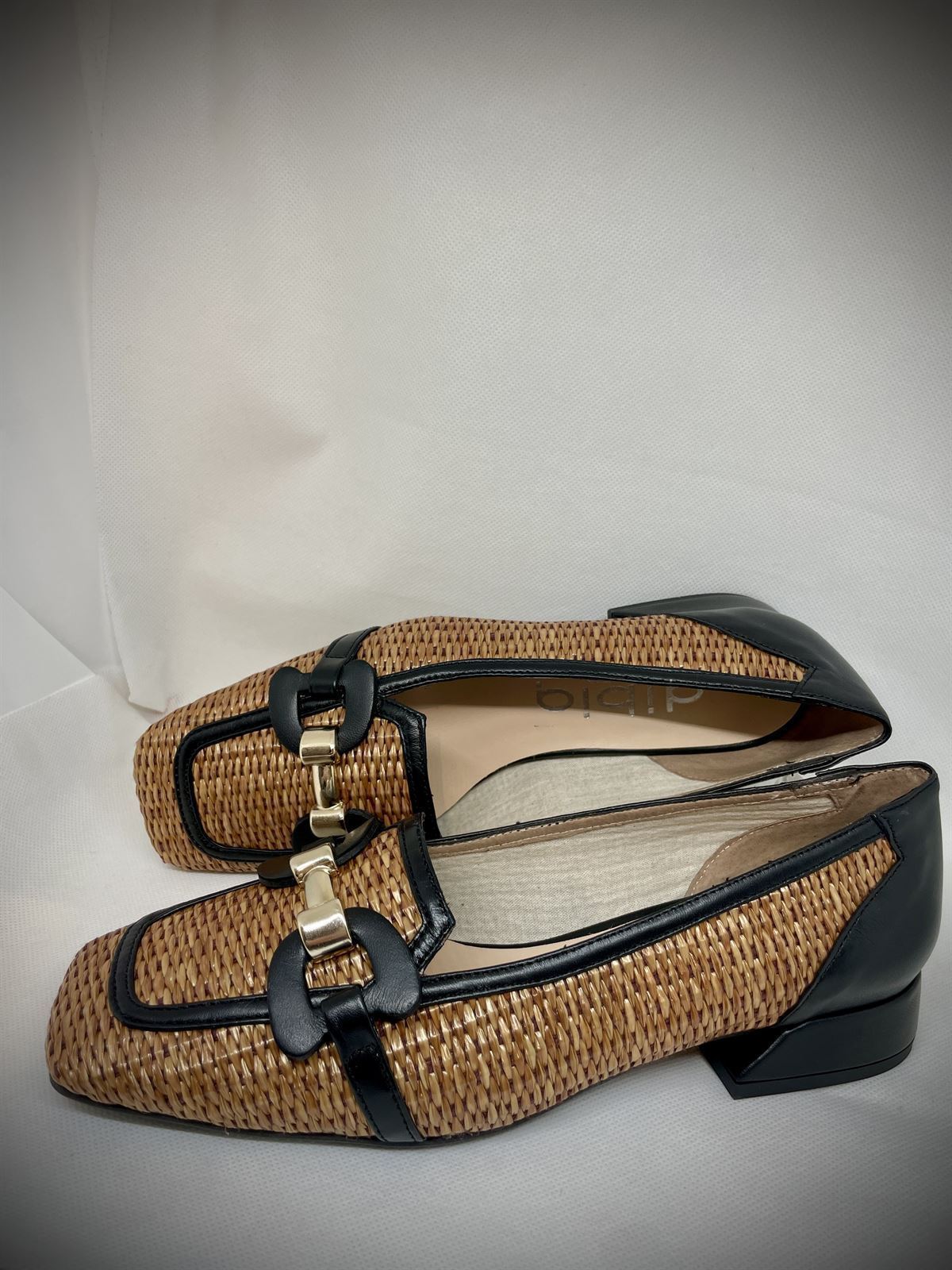 Mocasín Dibia by Ezzio 10430 rafia vivo negro - Imagen 1