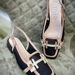 Mocasín Dibia by Ezzio rafia negro cico camel - Imagen 2