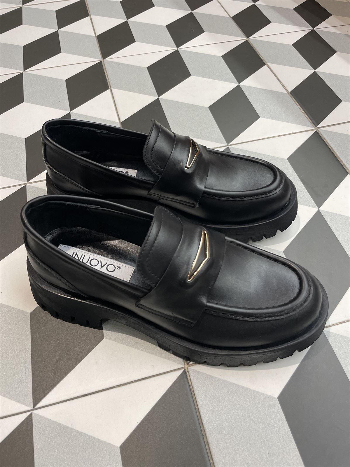 Mocasín Innuovo track piel negro - Imagen 2