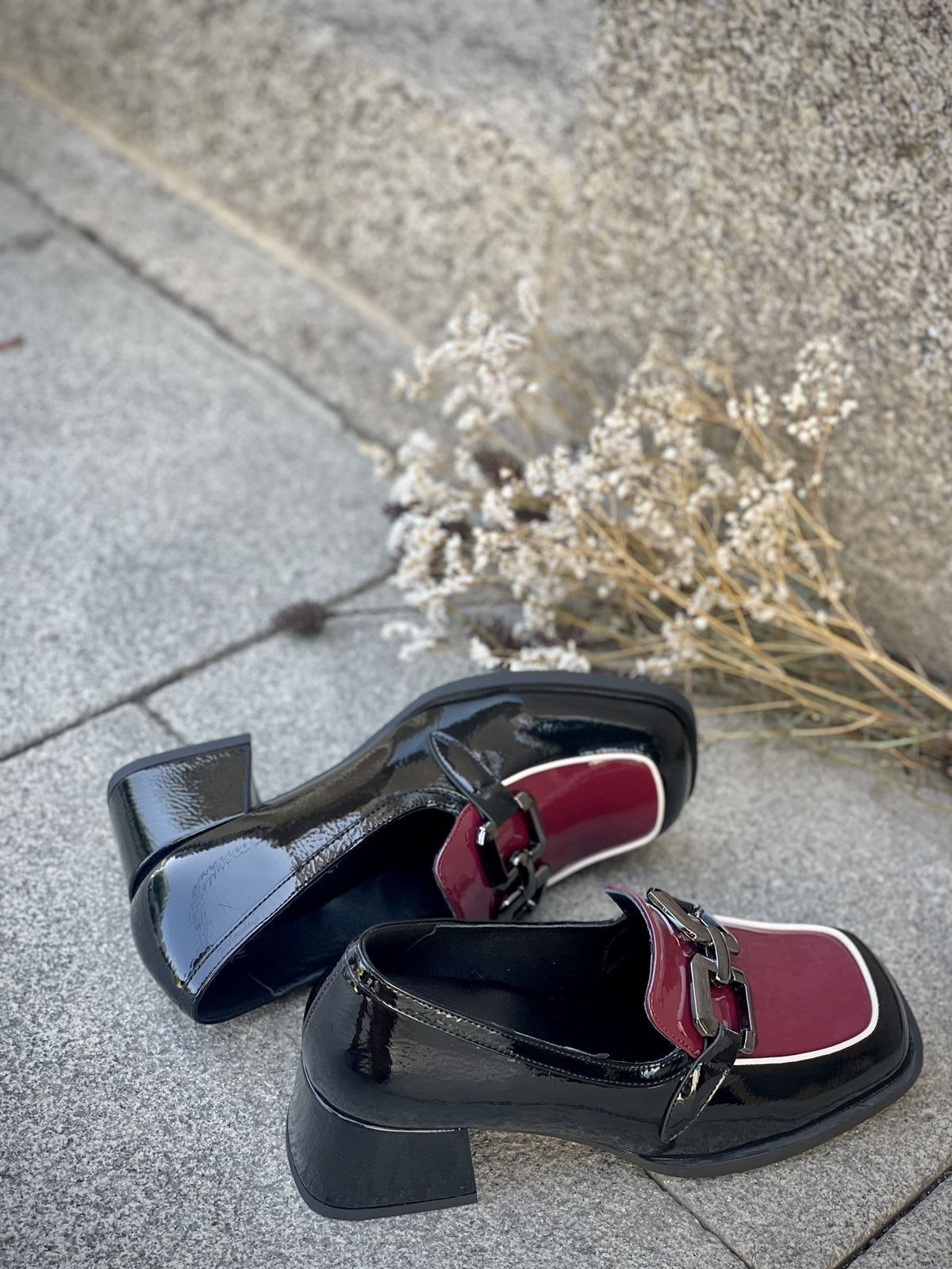 Mocasín Noa Harmon charol negro/burdeos - Imagen 2