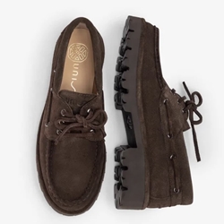 Mocasín UNISA estilo náutico FEUDO_BS ante chocolate. - Imagen 2