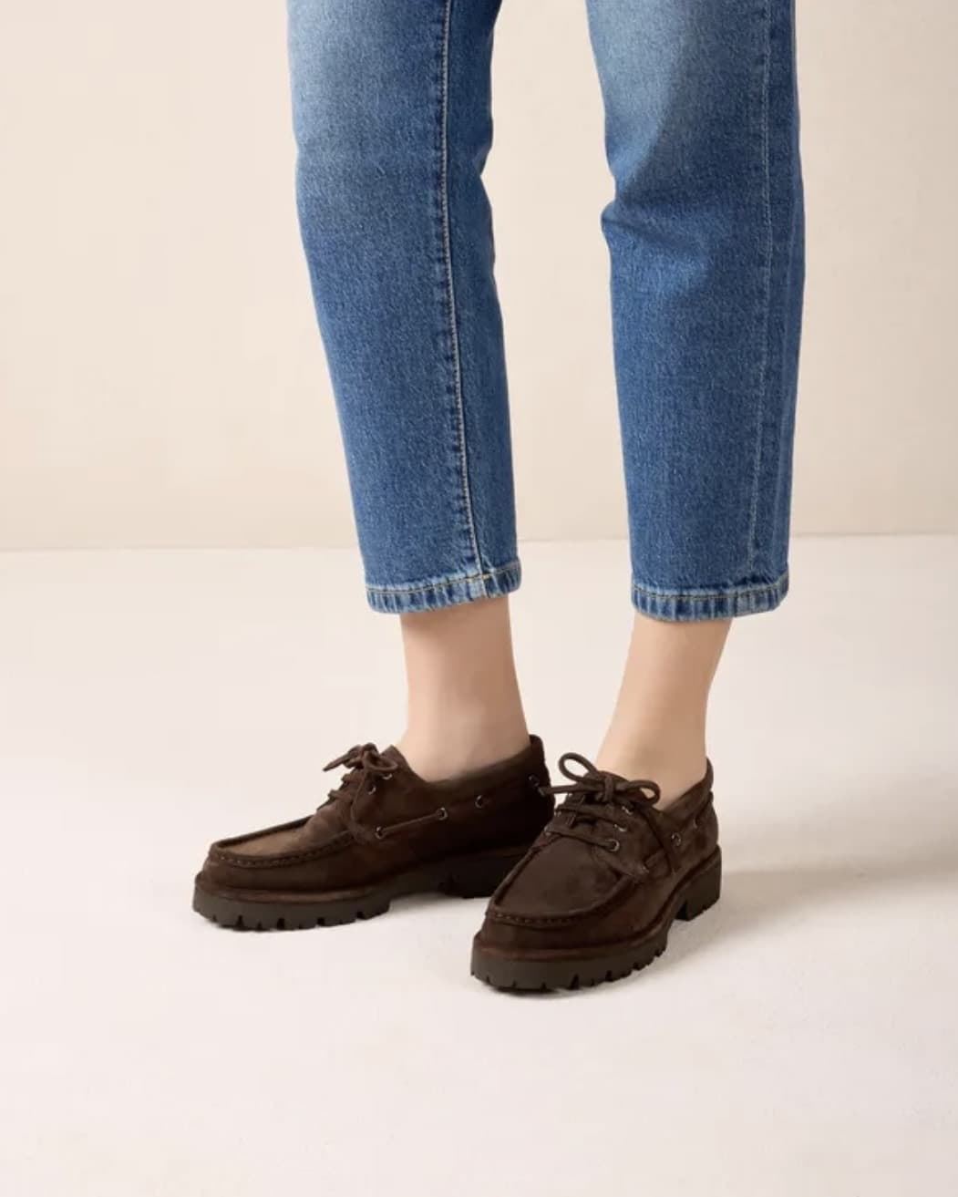 Mocasín UNISA estilo náutico FEUDO_BS ante chocolate. - Imagen 6