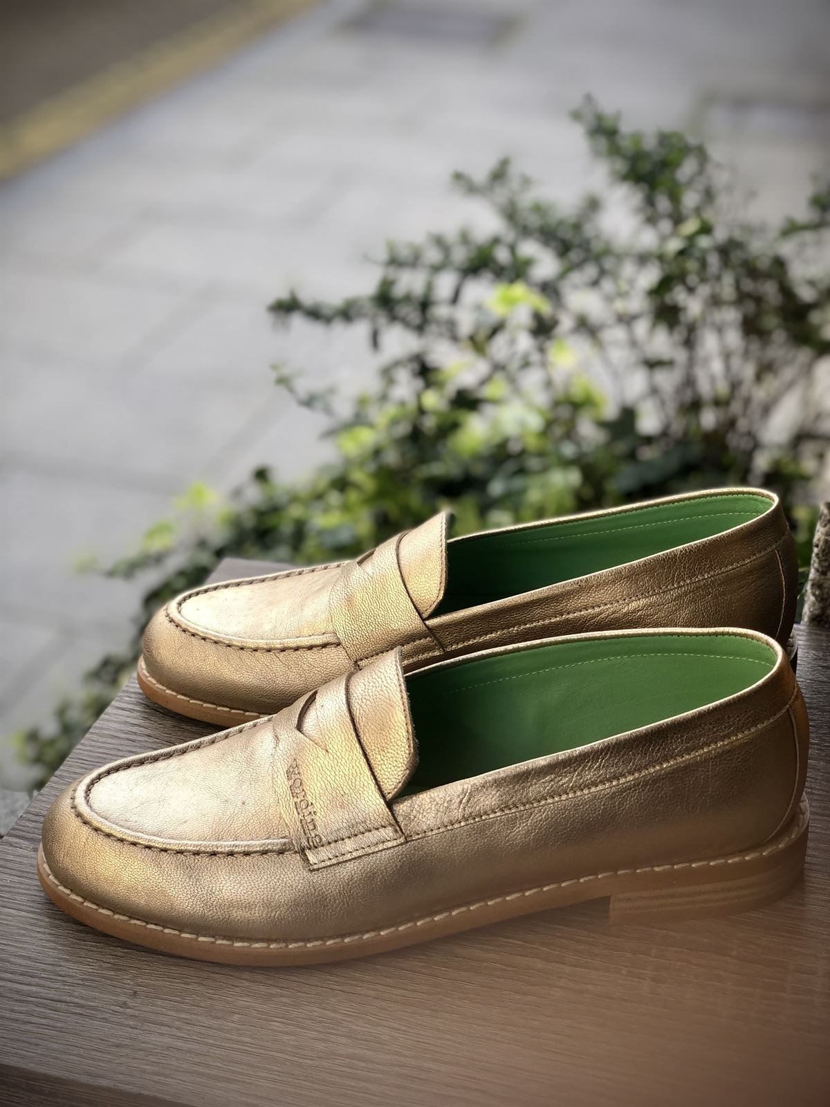 Mocasín Wording piel oro - Imagen 3