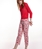 Pantalón Alba conde 1503 blanco estampado rojos - Imagen 1