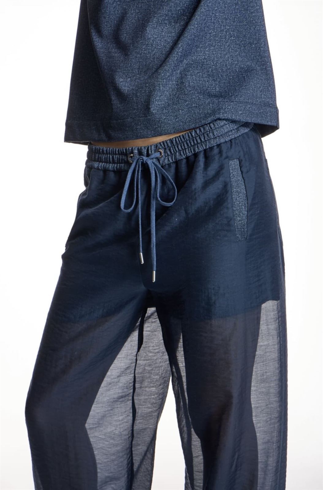 PANTALÓN Alba Conde 1506 322 Gasa Azul marino - Imagen 1