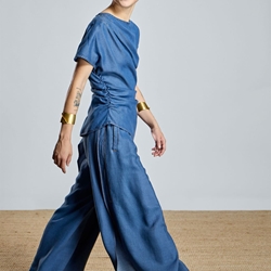 Pantalón Alba Conde 2502-406-36 fluido tencel vaquero azul - Imagen 2