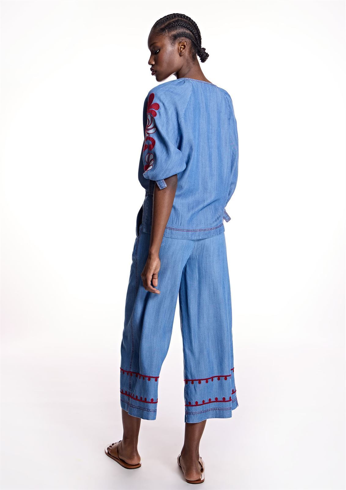 Pantalón ALBA CONDE 2504 DENIM BORDADO - Imagen 2