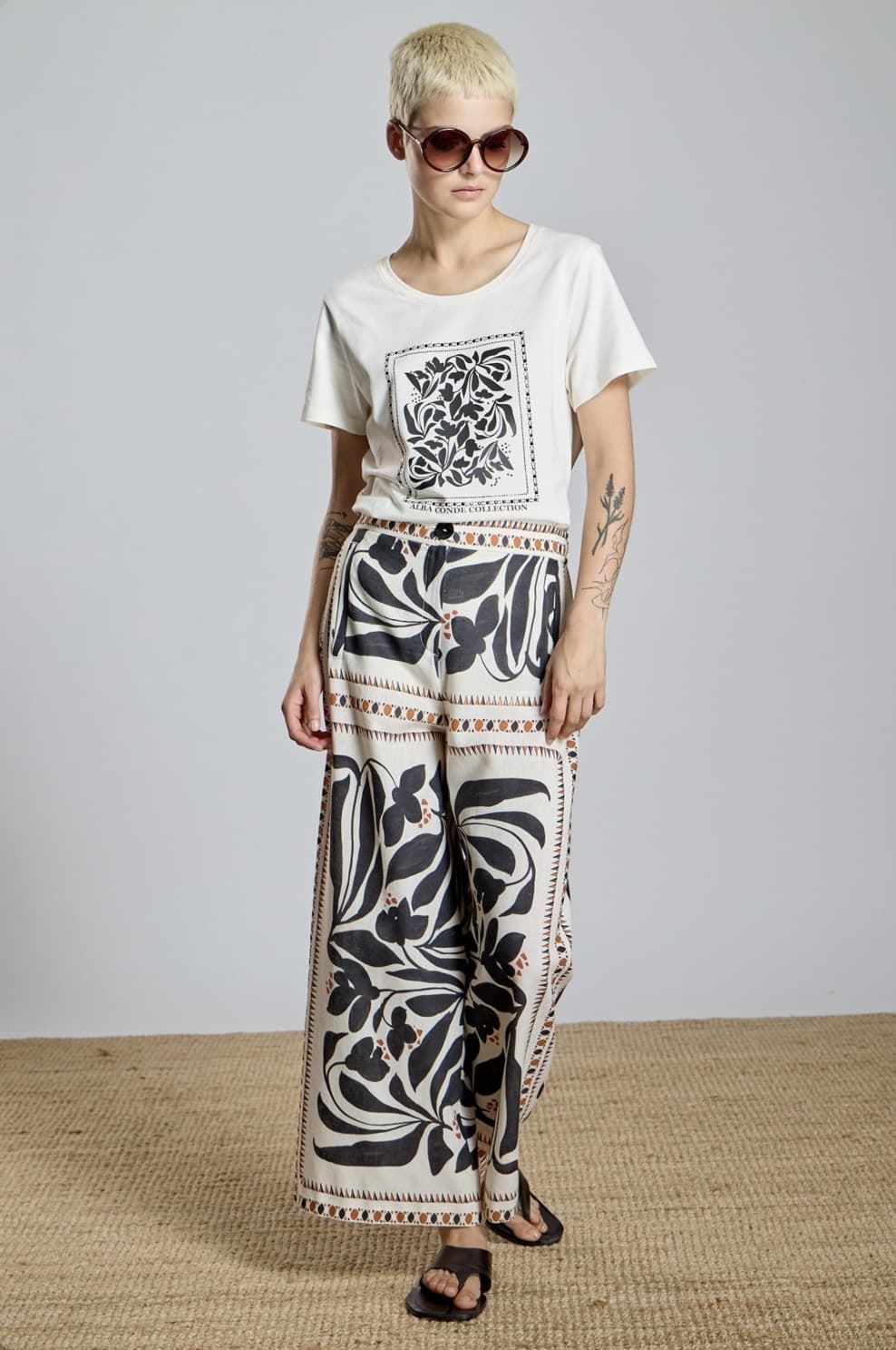 Pantalón Alba Conde 2505-421-94 recto étnico - Imagen 2