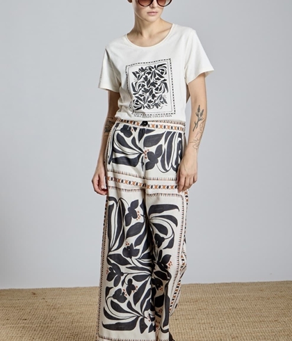 Pantalón Alba Conde 2505-421-94 recto étnico - Imagen 2