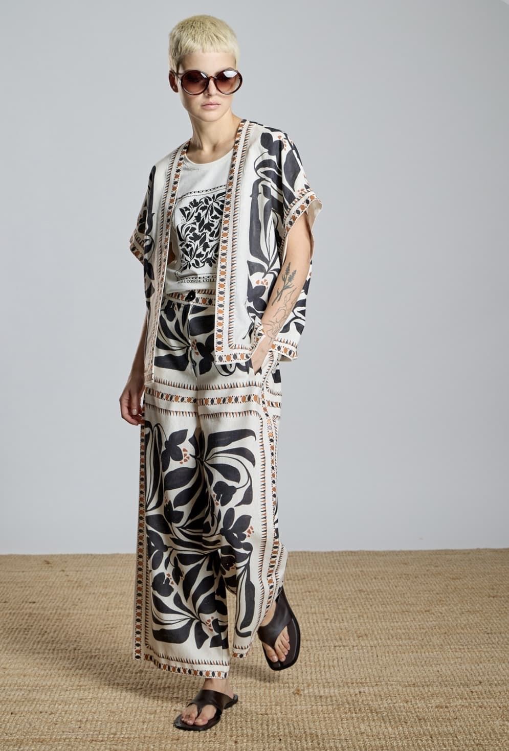 Pantalón Alba Conde 2505-421-94 recto étnico - Imagen 3