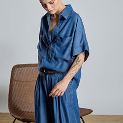 Pantalón Alba Conde 2506-406-36 tencel fluido vaquero azul - Imagen 2