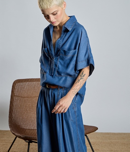 Pantalón Alba Conde 2506-406-36 tencel fluido vaquero azul - Imagen 2