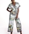 Pantalón Alba Conde 2513 culotte estampado satinado palmeras - Imagen 2