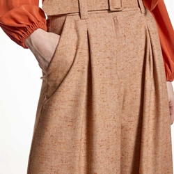 PANTALÓN Alba Conde 5500 PANTALÓN FLUIDO TWEED NARANJA - Imagen 2
