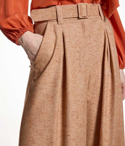 PANTALÓN Alba Conde 5500 PANTALÓN FLUIDO TWEED NARANJA - Imagen 2