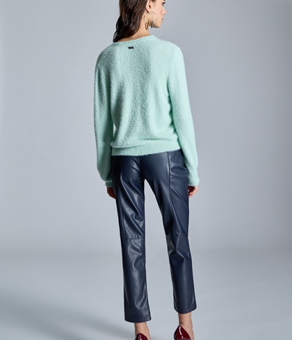 Pantalón Alba Conde 5508-102-30 efecto piel azul marino - Imagen 2