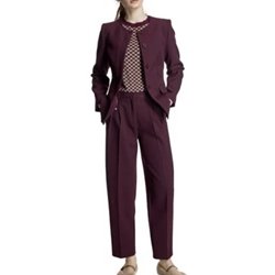 PANTALÓN ALBA CONDE 5509 TEXTURA VESTIR GRANATE. - Imagen 2