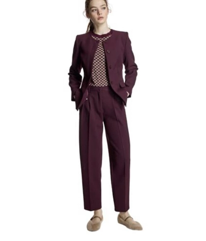 PANTALÓN ALBA CONDE 5509 TEXTURA VESTIR GRANATE. - Imagen 2