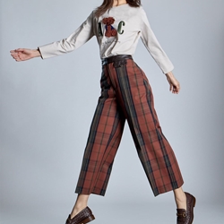 Pantalón Alba Conde 5570-381-81 Culotte de cuadros marrón - Imagen 1