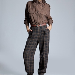 PANTALON Alba Conde   6506-425-20 JOGGER DE CUADROS - Imagen 1