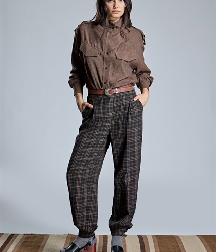 PANTALON Alba Conde   6506-425-20 JOGGER DE CUADROS - Imagen 1
