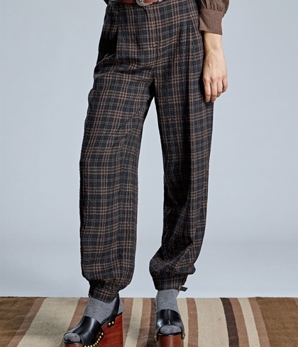 PANTALON Alba Conde   6506-425-20 JOGGER DE CUADROS - Imagen 2