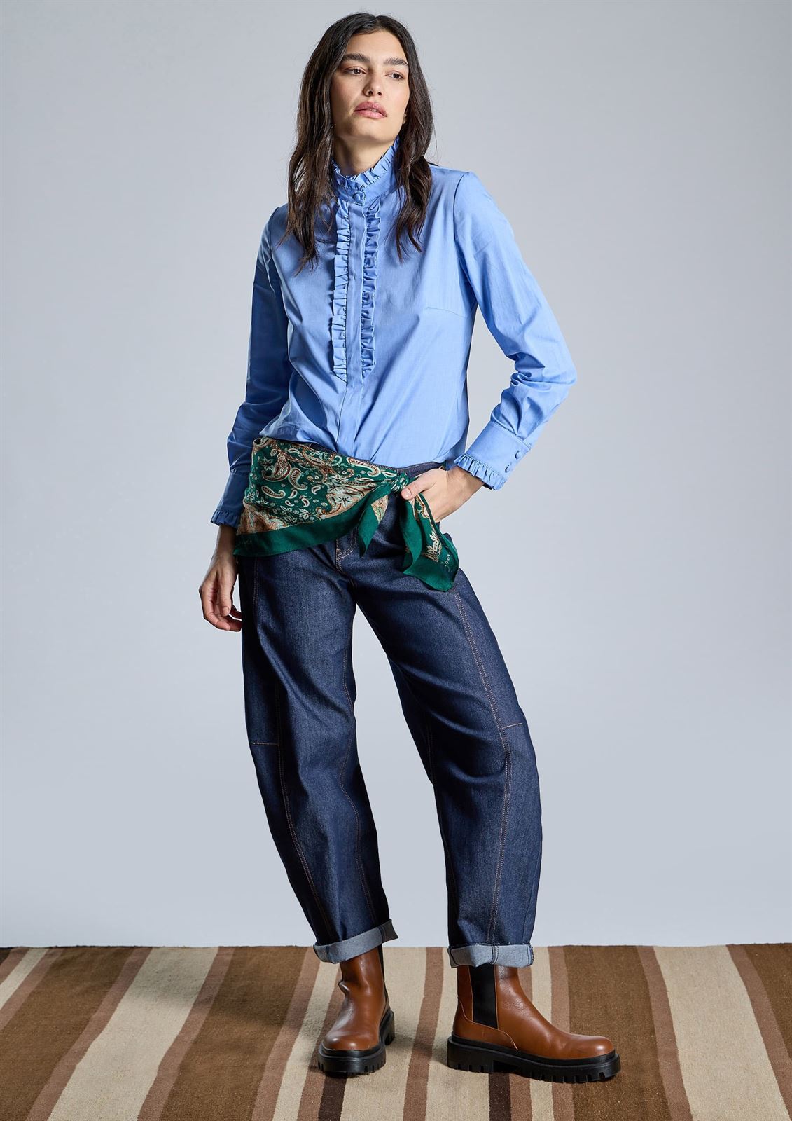 PANTALÓN Alba Conde 6508-405-36 denim ballon azul marino - Imagen 1