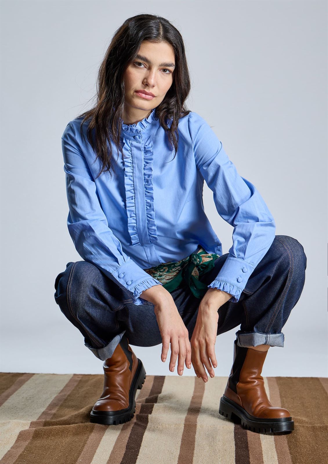 PANTALÓN Alba Conde 6508-405-36 denim ballon azul marino - Imagen 4