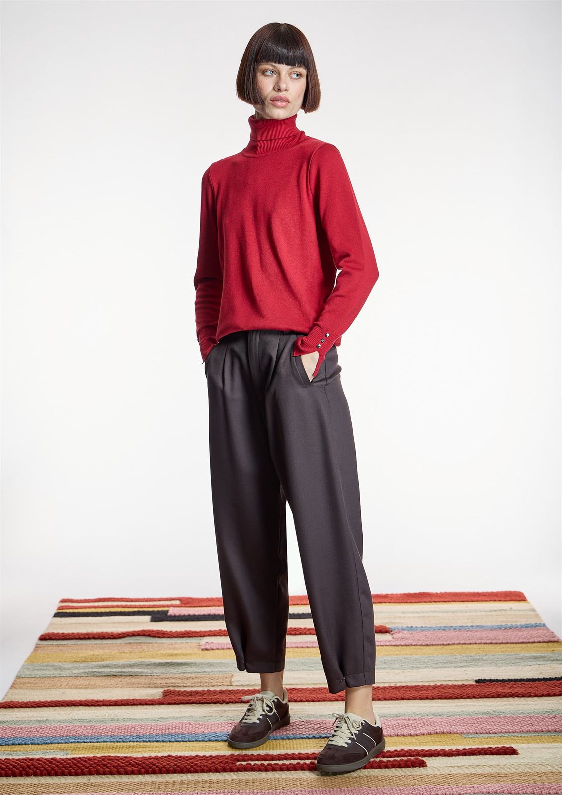 Pantalón Alba Conde 6511 marrón chocolate - Imagen 1