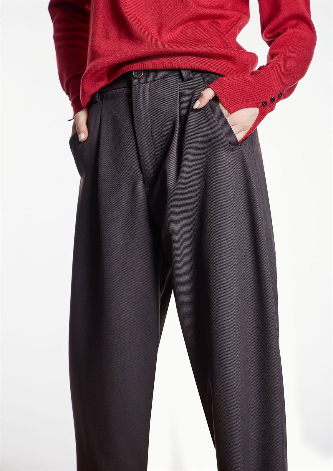 Pantalón Alba Conde 6511 marrón chocolate - Imagen 3