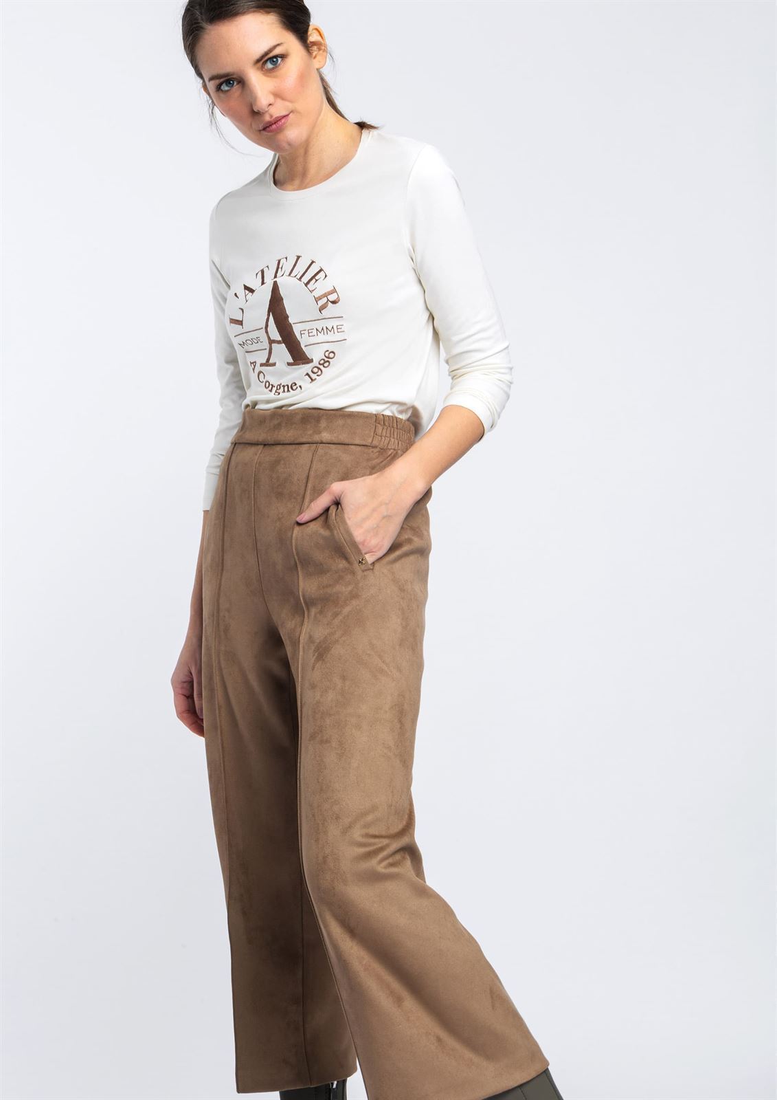 Pantalon Alba Conde topo. - Imagen 1