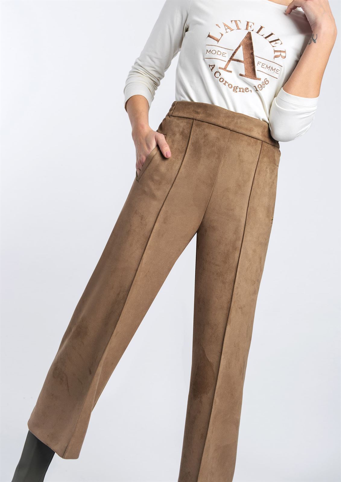 Pantalon Alba Conde topo. - Imagen 3